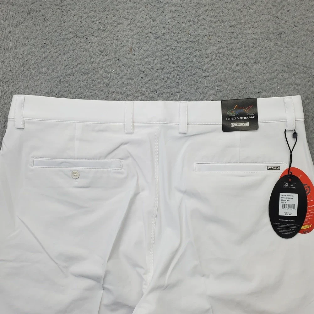 Greg Norman ML75 Microlux Golf Shorts Men 36 White Play-Dry Performance G7S9H902